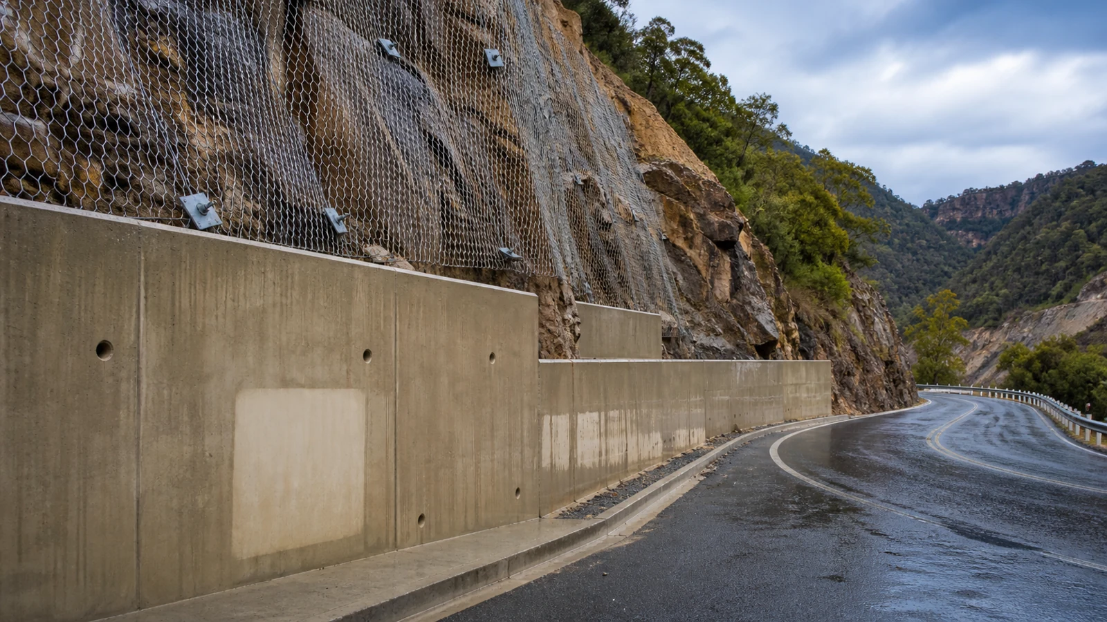 Concept illustration of slope and retaining wall monitoring